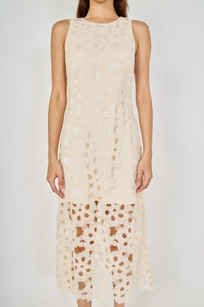 Pearl Floral Lace Midi Dress