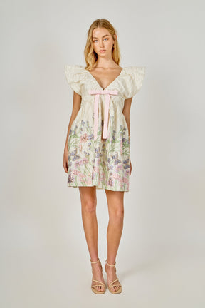 ENDLESS ROSE - Jacquard Bow Mini Dress - DRESSES available at Objectrare
