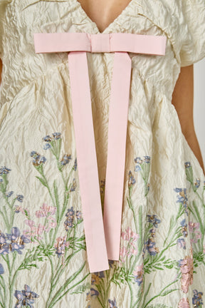 ENDLESS ROSE - Jacquard Bow Mini Dress - DRESSES available at Objectrare