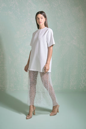 Mix Lace T-Shirt Midi Dress