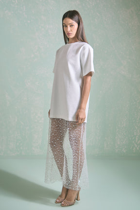 Mix Lace T-Shirt Midi Dress