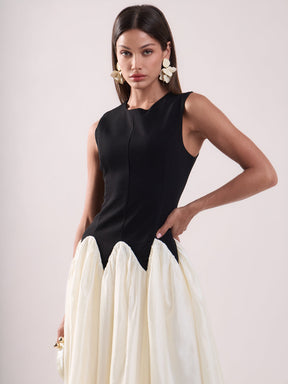 ENDLESS ROSE - Contrast Color Midi Dress - DRESSES available at Objectrare