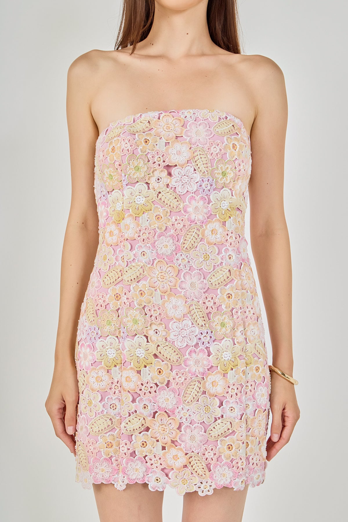 ENDLESS ROSE - Rhine Stone Lack Mini Dress - DRESSES available at Objectrare