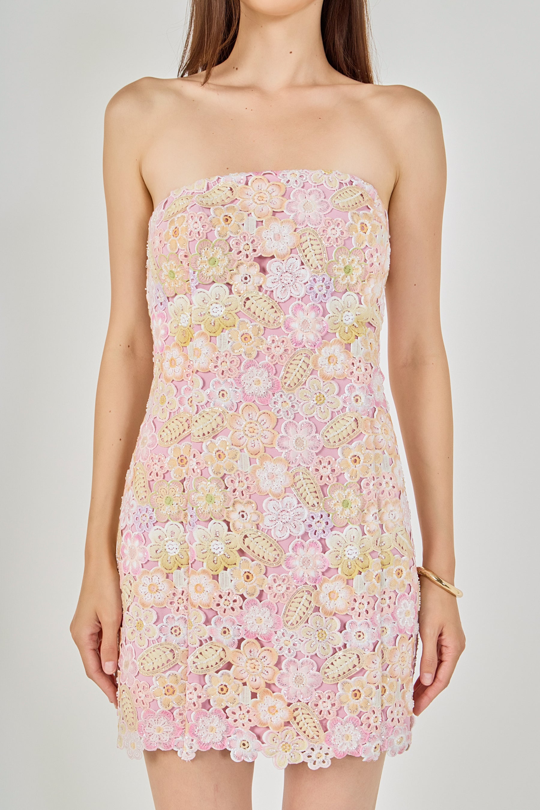 ENDLESS ROSE - Rhine Stone Lack Mini Dress - DRESSES available at Objectrare