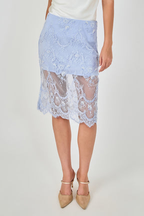 ENDLESS ROSE - Sequin Lace Midi Skirt - SKIRTS available at Objectrare