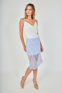 ENDLESS ROSE - Sequin Lace Midi Skirt - SKIRTS available at Objectrare