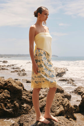 ENDLESS ROSE - Printed Sequin Midi Skirt - SKIRTS available at Objectrare