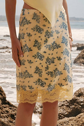 ENDLESS ROSE - Printed Sequin Midi Skirt - SKIRTS available at Objectrare