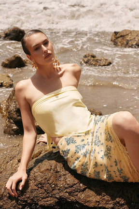 ENDLESS ROSE - Printed Sequin Midi Skirt - SKIRTS available at Objectrare