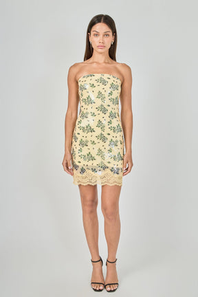 ENDLESS ROSE - Printed Sequined Mini Dress - DRESSES available at Objectrare