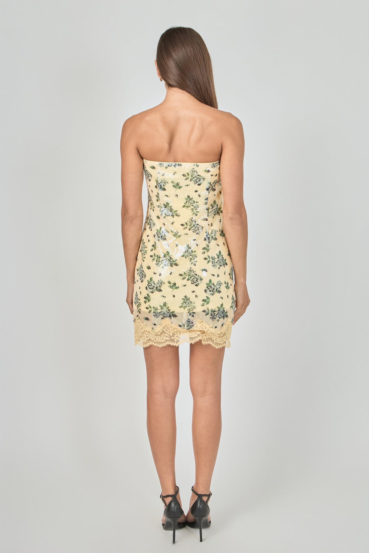 ENDLESS ROSE - Printed Sequined Mini Dress - DRESSES available at Objectrare