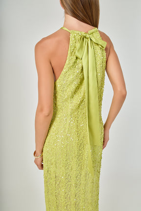 ENDLESS ROSE - Sequin Halter Maxi Dress - DRESSES available at Objectrare