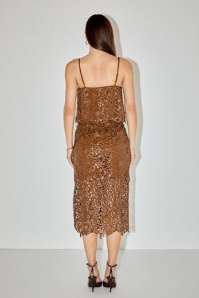 ENDLESS ROSE - Sequin Floral Lace Cami Top - TOPS available at Objectrare