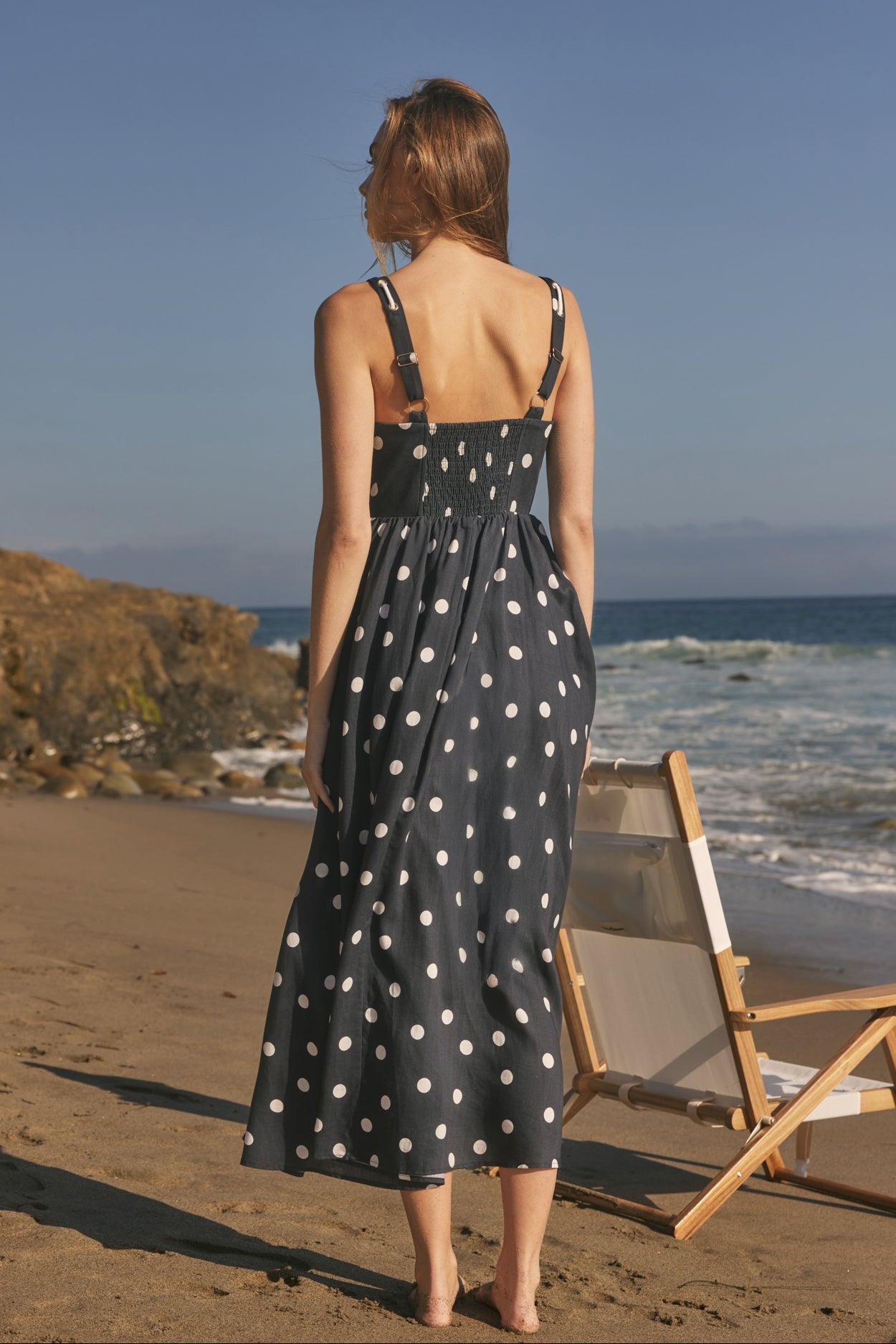 ENGLISH FACTORY - Polka Dot Lace-Up Maxi Dress - DRESSES available at Objectrare