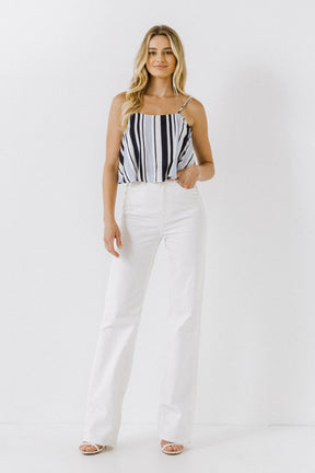AFTER MARKET - Striped Sleeveless Crop Top - TOPS available at Objectrare