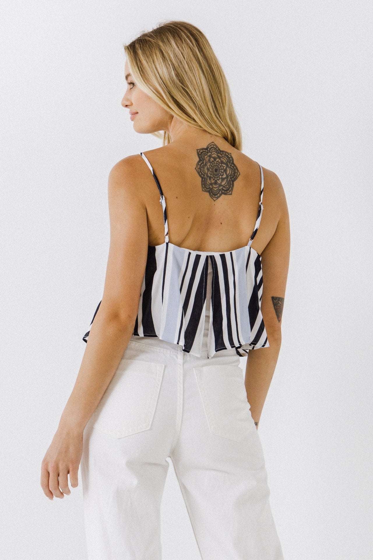 AFTER MARKET - Striped Sleeveless Crop Top - TOPS available at Objectrare