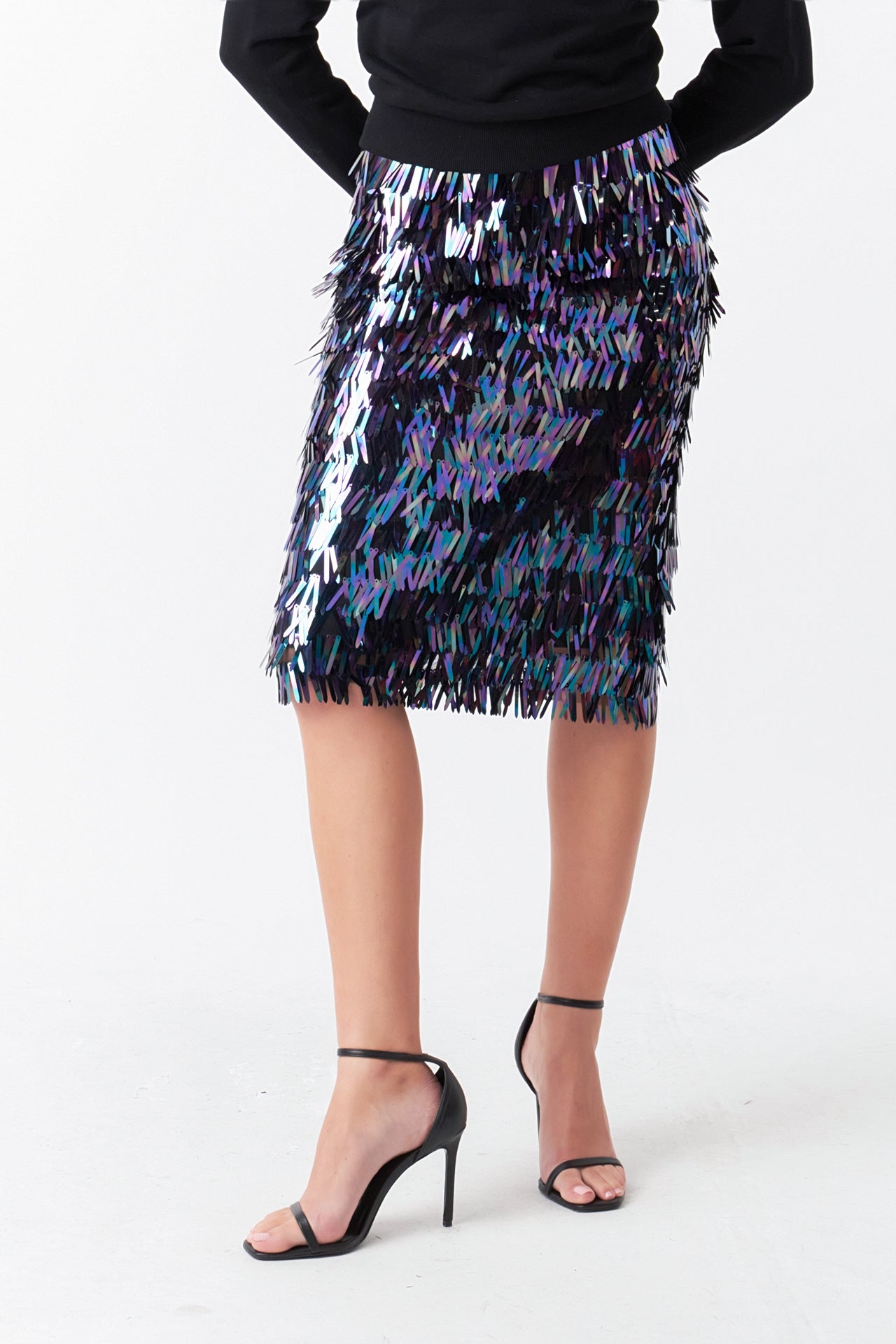 ENDLESS ROSE - Sequin Midi Skirt - SKIRTS available at Objectrare