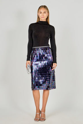 ENDLESS ROSE - Sequin Midi Skirt - SKIRTS available at Objectrare