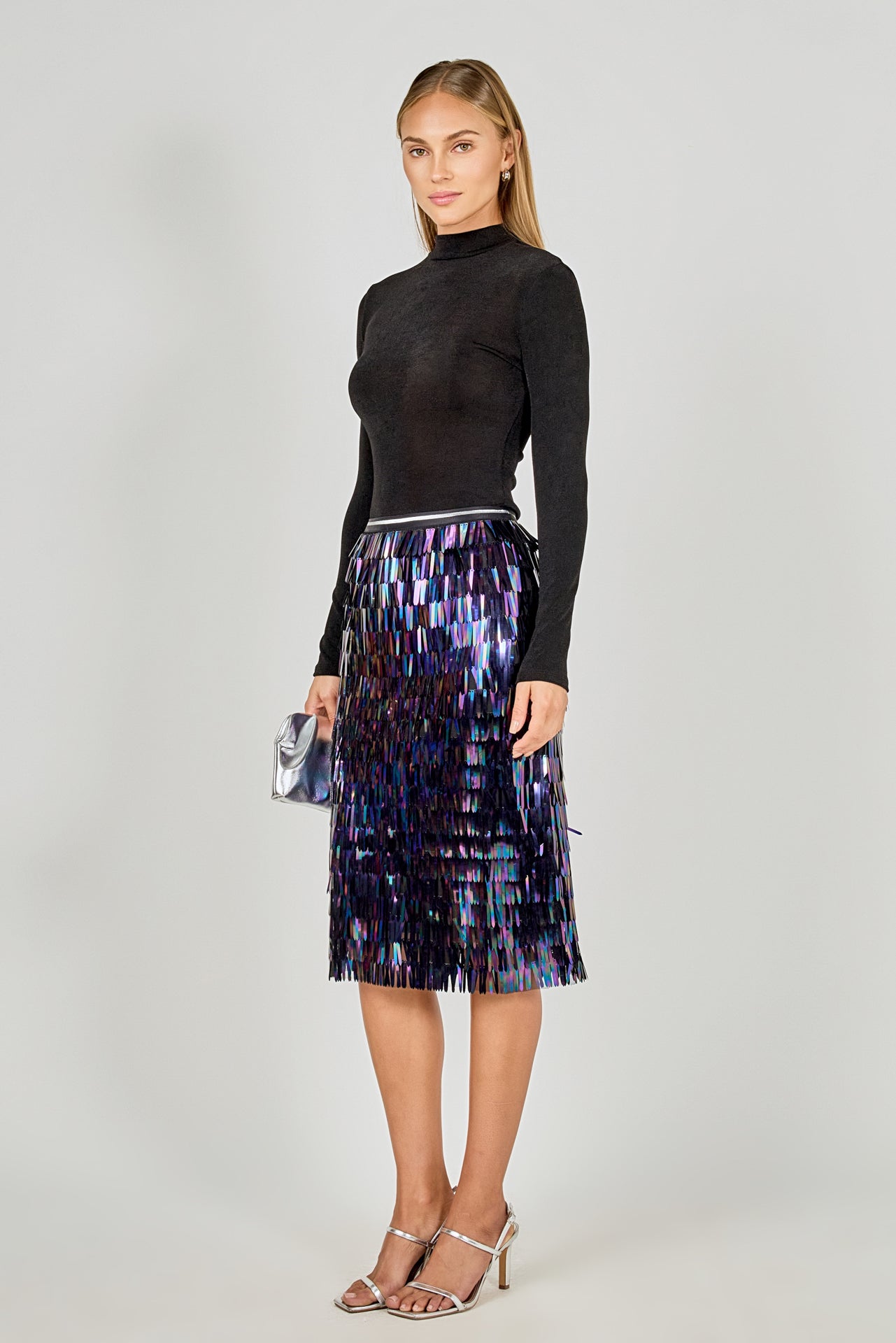 ENDLESS ROSE - Sequin Midi Skirt - SKIRTS available at Objectrare