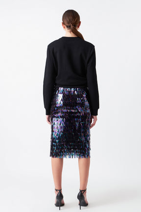 ENDLESS ROSE - Sequin Midi Skirt - SKIRTS available at Objectrare