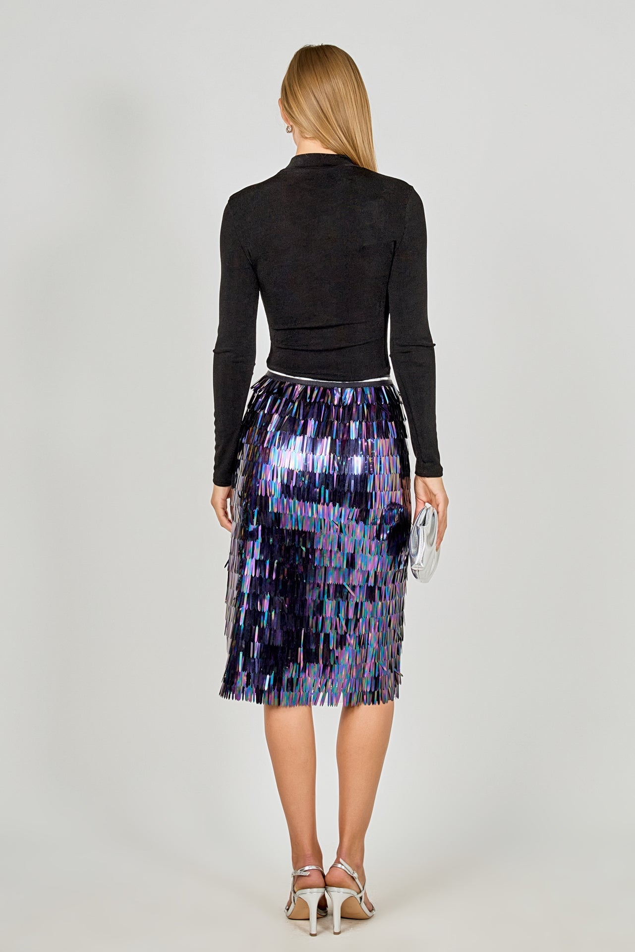 ENDLESS ROSE - Sequin Midi Skirt - SKIRTS available at Objectrare