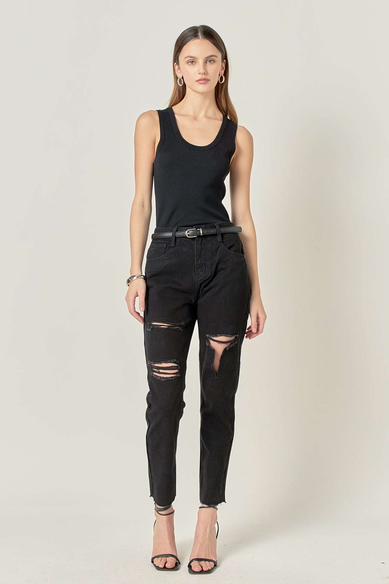 ENGLISH FACTORY - Destroyed Mom Jeans - JEANS available at Objectrare