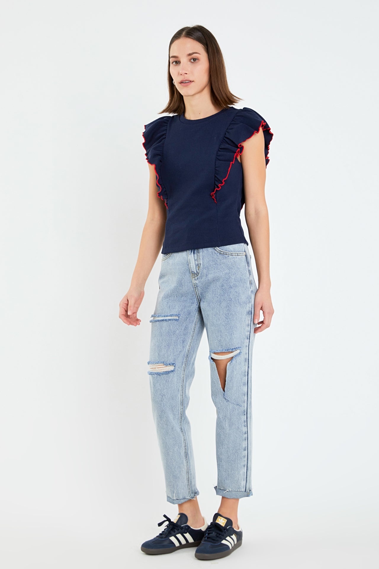 ENGLISH FACTORY - English Factory - Destroyed Mom Jeans - JEANS available at Objectrare