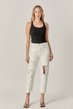 ENGLISH FACTORY - Destroyed Mom Jeans - JEANS available at Objectrare