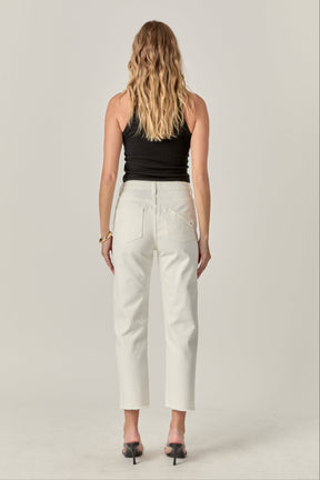 ENGLISH FACTORY - Destroyed Mom Jeans - JEANS available at Objectrare