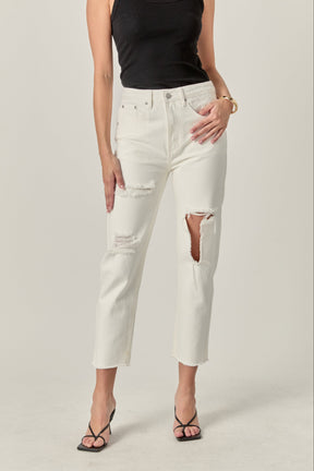 ENGLISH FACTORY - Destroyed Mom Jeans - JEANS available at Objectrare