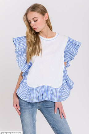 ENGLISH FACTORY - English Factory - Check Print Combo Top - TOPS available at Objectrare