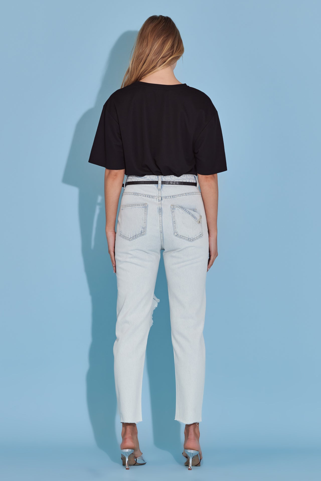 ENGLISH FACTORY - English Factory - Destroyed Mom Jeans - JEANS available at Objectrare