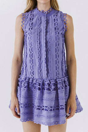 ENDLESS ROSE - Crochet Mini Dress - DRESSES available at Objectrare