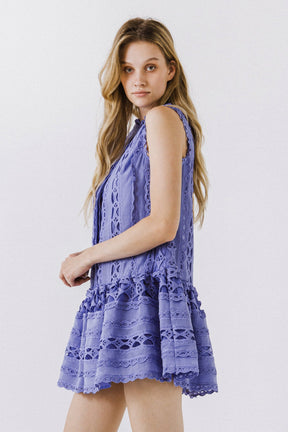 ENDLESS ROSE - Crochet Mini Dress - DRESSES available at Objectrare