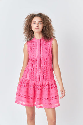 ENDLESS ROSE - Endless Rose - Crochet Mini Dress - DRESSES available at Objectrare