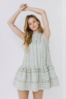 ENDLESS ROSE - Crochet Mini Dress - DRESSES available at Objectrare
