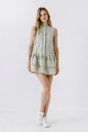 ENDLESS ROSE - Crochet Mini Dress - DRESSES available at Objectrare