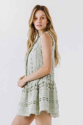 ENDLESS ROSE - Crochet Mini Dress - DRESSES available at Objectrare