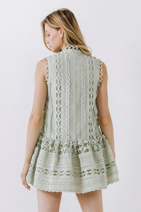 ENDLESS ROSE - Crochet Mini Dress - DRESSES available at Objectrare