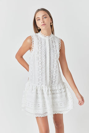 ENDLESS ROSE - Crochet Mini Dress - DRESSES available at Objectrare