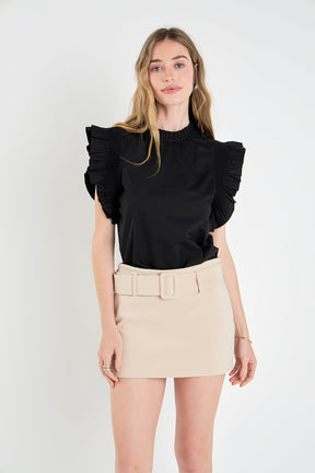 ENGLISH FACTORY - Ruffle Sleeve Top - TOPS available at Objectrare