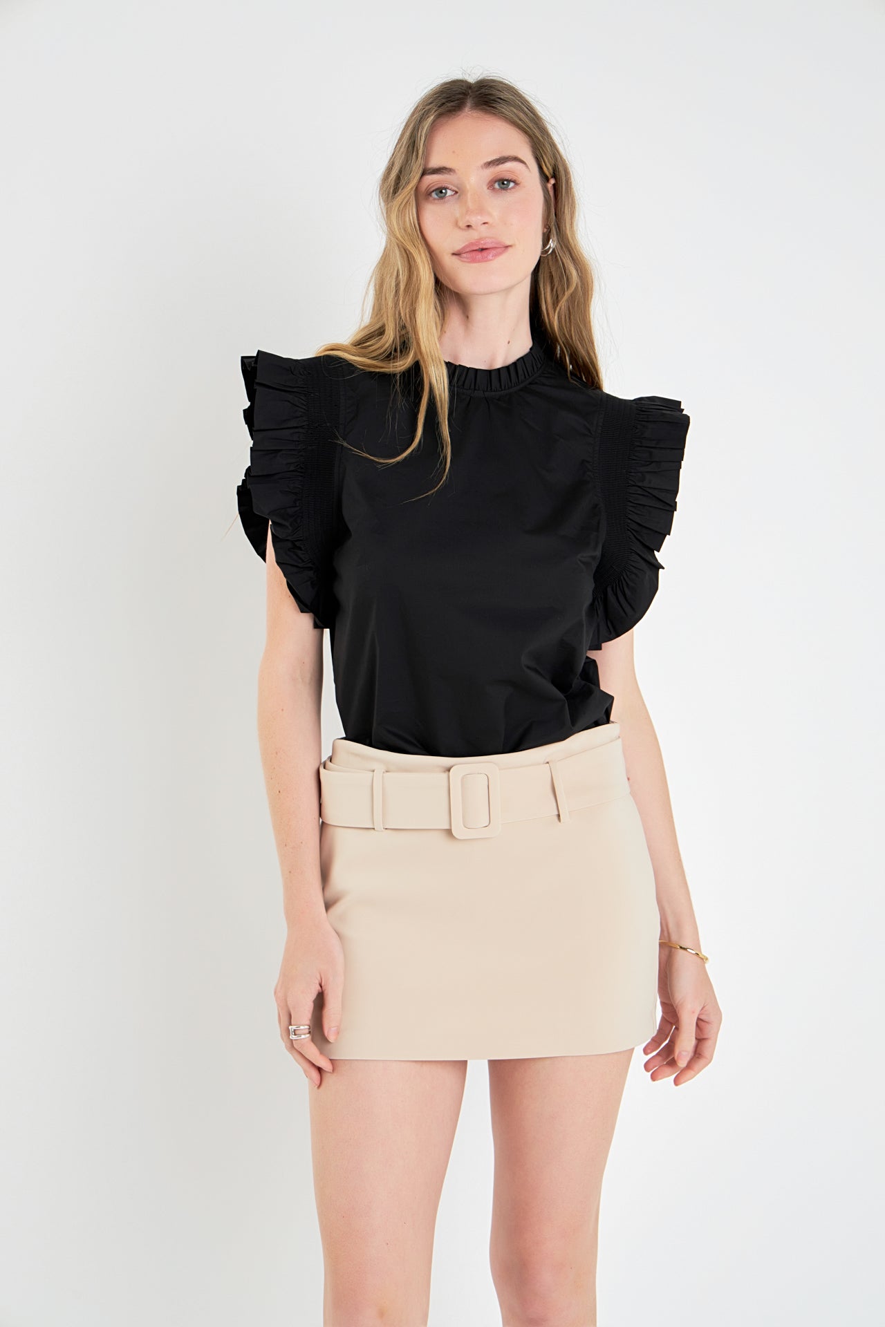 ENGLISH FACTORY - Ruffle Sleeve Top - TOPS available at Objectrare