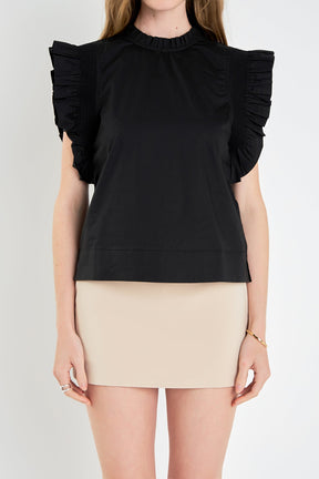 ENGLISH FACTORY - Ruffle Sleeve Top - TOPS available at Objectrare