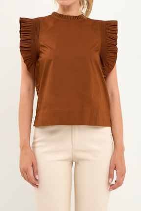 ENGLISH FACTORY - Ruffle Sleeve Top - Sale - TOPS available at Objectrare