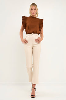 ENGLISH FACTORY - Ruffle Sleeve Top - Sale - TOPS available at Objectrare