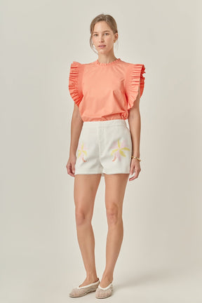 ENGLISH FACTORY - Ruffle Sleeve Top - TOPS available at Objectrare