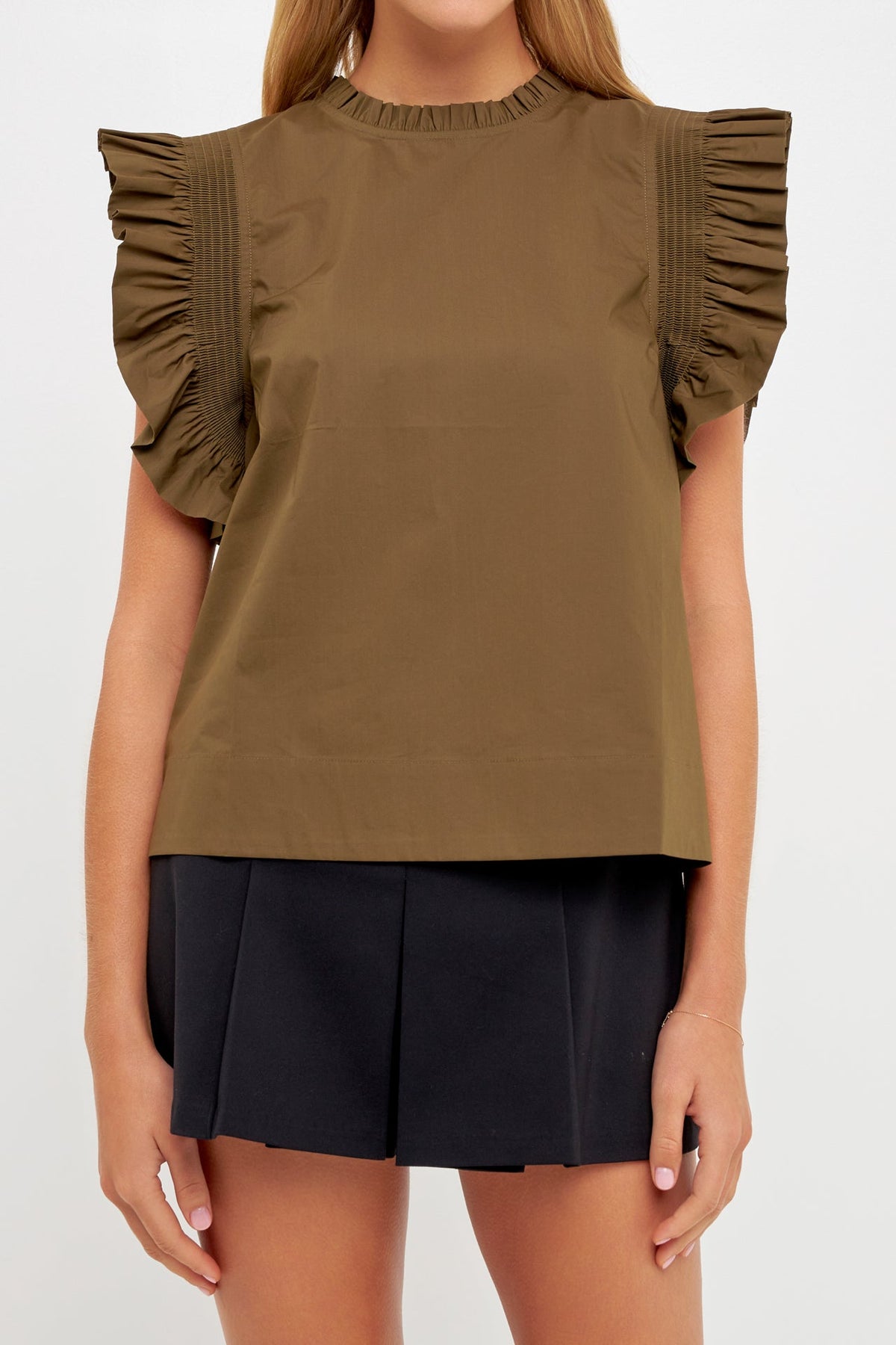 ENGLISH FACTORY - English Factory - Ruffle Sleeve Top - Sale - TOPS available at Objectrare