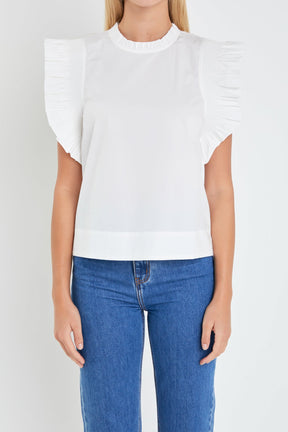 ENGLISH FACTORY - Ruffle Sleeve Top - TOPS available at Objectrare
