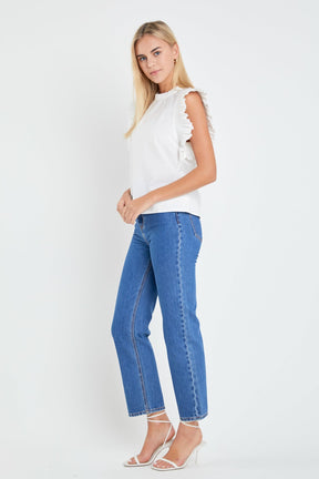 ENGLISH FACTORY - Ruffle Sleeve Top - TOPS available at Objectrare