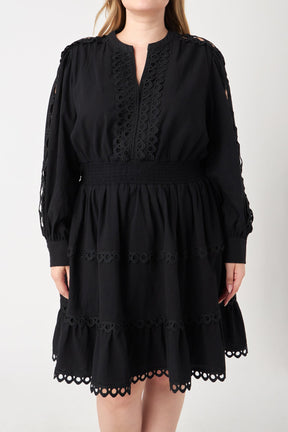 ENDLESS ROSE - Lace Trim Mini Dress - DRESSES available at Objectrare
